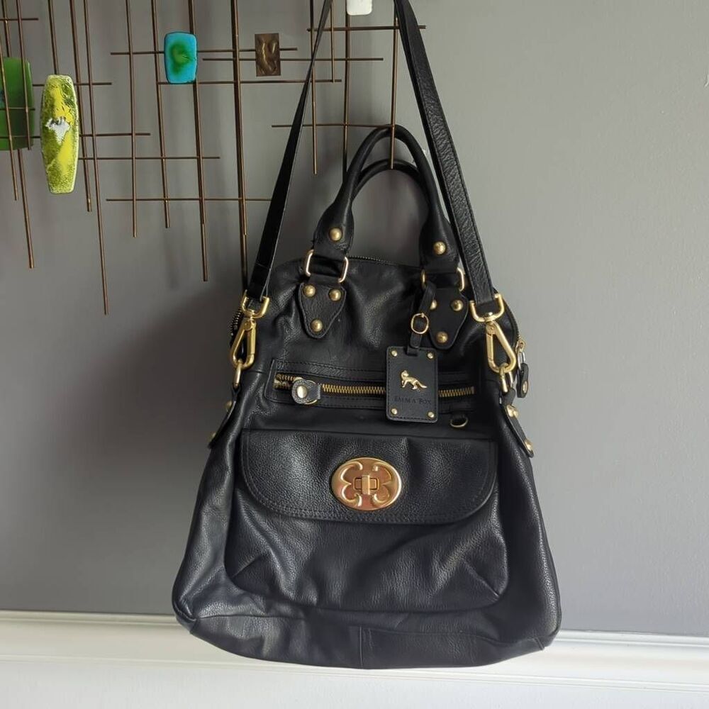 Emma Fox    leather handbag Cross body Black